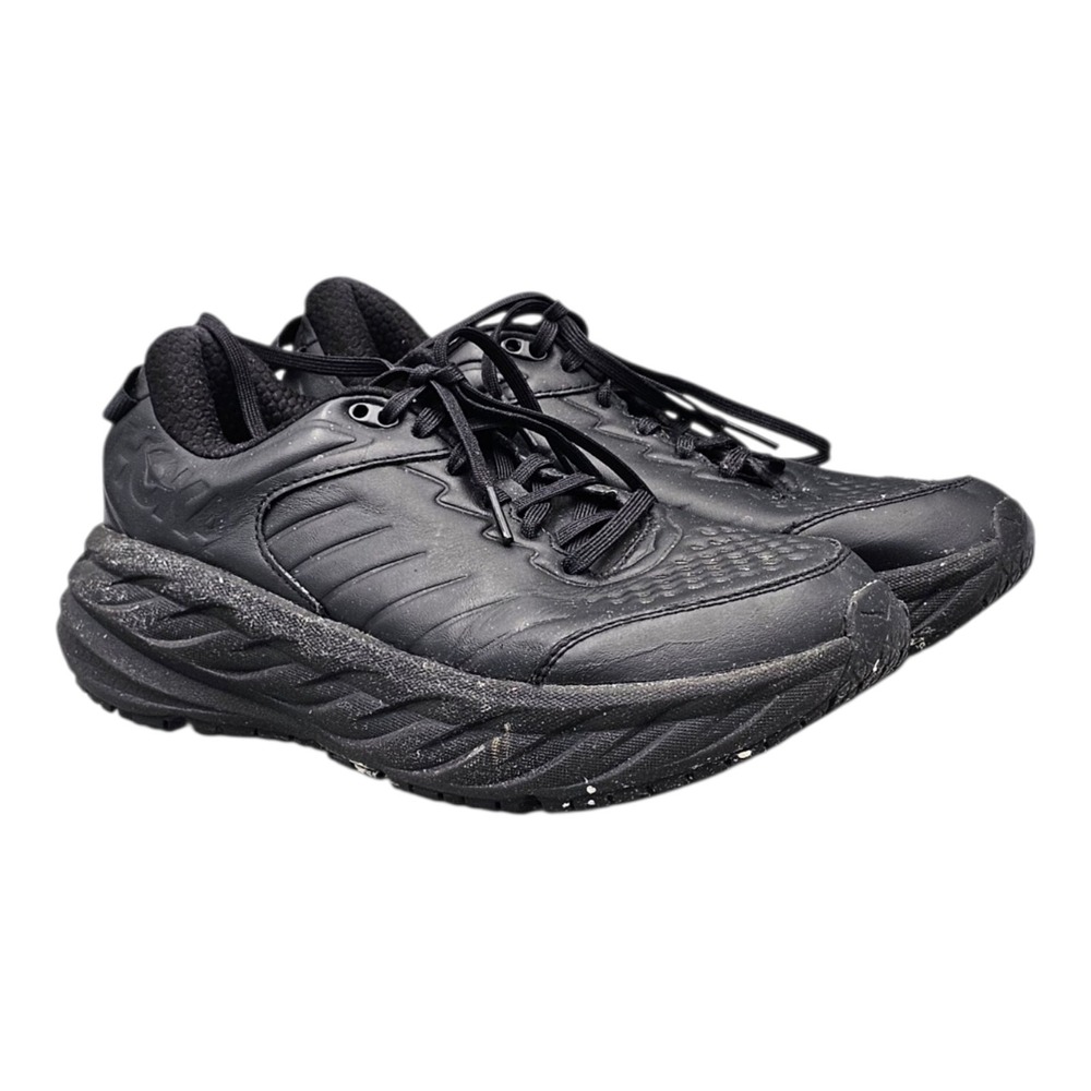 HOKA Men 7 EE Wide Bondi SR Black Slip Resistant Work Sneakers 1129350-BBLC